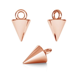 Breloque cône / pique 9x5 mm en Argent 925 doré rose x1