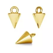 Breloque cône / pique 9x5 mm en Argent 925 doré à l'or fin x1