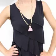 Pompon imitation coton 35 mm Blanc / Doré x1