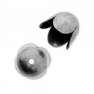 Coquilles tulipes 8 mm - argenté vieilli x4