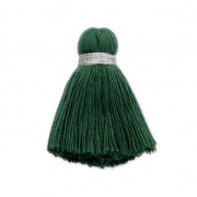 Pompon imitation coton 35 mm Vert Sapin / argenté x1|raw }}