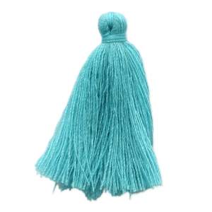 Pompon imitation coton 27-30 mm Bleu Azur x1
