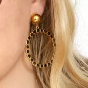 Boucles d'oreilles clips pour oreilles non percées 13 mm Doré à l'or fin x2