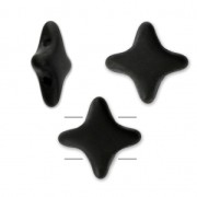 Perles en verre Star Beads par Perles & Co 11x11 mm Jet Mat x30|raw }}