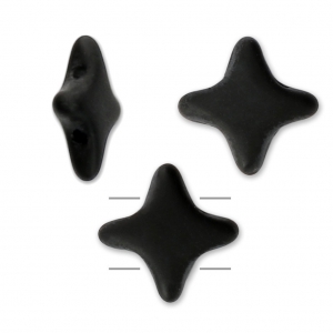 Perles en verre Star Beads par Perles & Co 11x11 mm Jet Mat x30