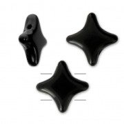 Perles en verre Star Beads par Perles & Co 11x11 mm Jet x30|raw }}