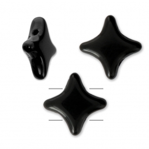 Perles en verre Star Beads par Perles & Co 11x11 mm Jet x30