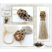 Perles en verre Star Beads par Perles & Co 11x11 mm Jet x30