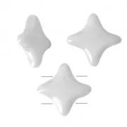 Perles en verre Star Beads par Perles & Co 11x11 mm Opaque White x30