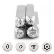 Set de 4 poinçons à frapper ImpressArt 6, 4 et 3 mm Mandala - version 1