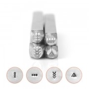 Set de 4 poinçons à frapper ImpressArt 4 et 3 mm Mandala - version 4|raw }}