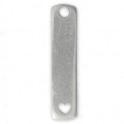 Pendentif rectangle ajouré coeur ImpressArt 37x8.50 mm en étain x1
