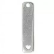Pendentif rectangle ajouré coeur ImpressArt 37x8.50 mm en étain x1
