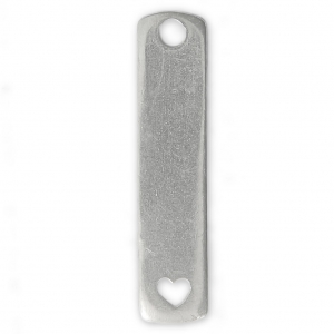 Pendentif rectangle ajouré coeur pour poinçons à frapper 37x8.50 mm en étain x1