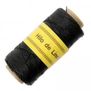 Fil de lin ciré pour bijoux micro macramé 0.7 mm couleur Noir n°2 x 100 g