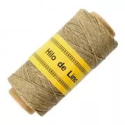 Fil de lin ciré pour bijoux micro macramé 0.7 mm couleur Naturel n°4 x 100 g