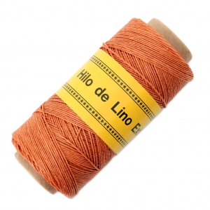 Fil de lin ciré pour bijoux micro macramé 0.7 mm couleur Orange n°8 x 100 g