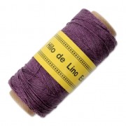 Fil de lin ciré pour bijoux micro macramé 0.7 mm couleur Prune n°15 x 100 g|raw }}