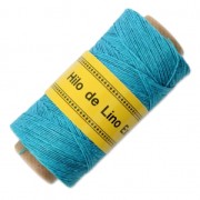 Fil de lin ciré pour bijoux micro macramé 0.7 mm couleur Turquoise n°18 x 100 g|raw }}