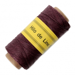 Fil de lin ciré pour bijoux micro macramé 0.7 mm couleur Bordeaux n°24 x 100 g