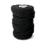 Bobine de cordon en coton pour macramé 5 mm - Noir x 50m