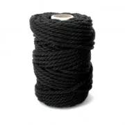 Bobine de cordon en coton pour macramé 5 mm - Noir x 50m