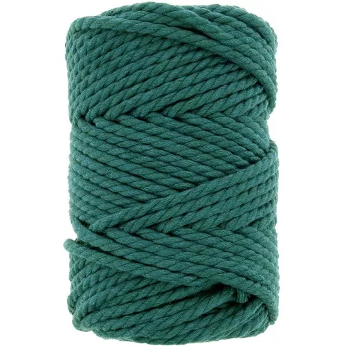 Bobine de cordon en coton pour macramé 5 mm - Vert bouteille x 50m