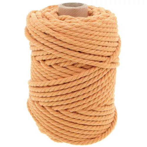 Bobine de cordon en coton pour macramé 5 mm - Moutarde x 50m