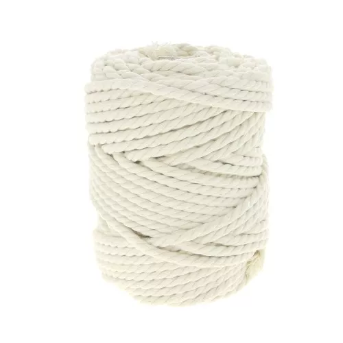 Bobine de cordon en coton pour macramé 7 mm Ecru x 50m