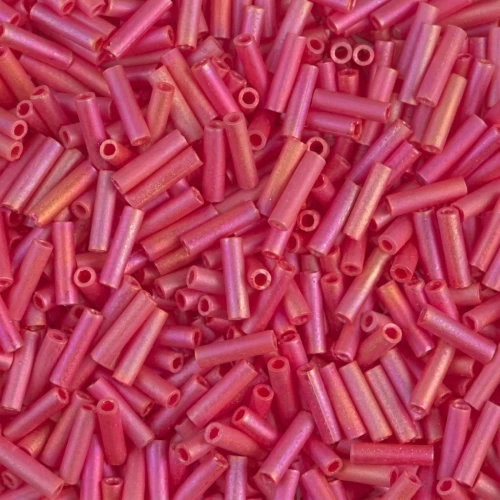 Bugles Miyuki 6 mm BGL-408FR - Opaque Red AB Mat x10g
