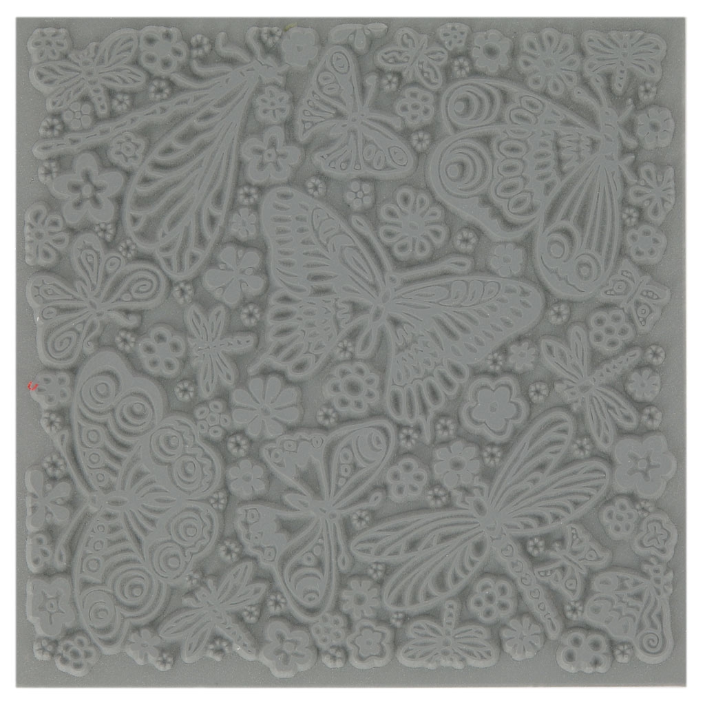 Plaque De Texture Tapis D Empreinte Pour Pate Polymere 9 Cm Butterfly Perles Co
