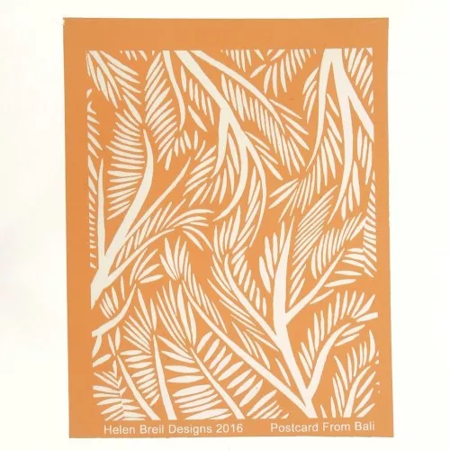 Silk Screen Helen Breil pour pâte polymère 95x130 mm - Postcard From Bali