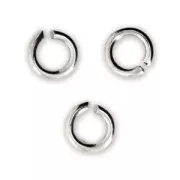 Anneaux ouverts 5x1 mm - Fabrication Européenne - Placage Argent fin x50
