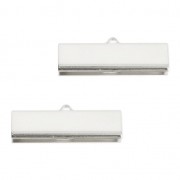 Embouts à serrer lisses 30 mm pour la création de bijoux fantaisie Placage argent fin x2|raw }}