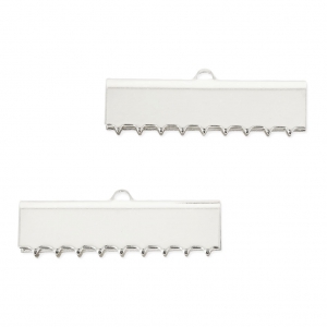 Embouts griffes à serrer 30 mm pour la création de bijoux fantaisie Placage argent fin x2