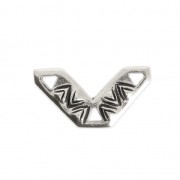 Intercalaire chevron ethnique 3 trous 10x18.5 mm argenté vieilli x1