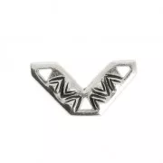 Intercalaire chevron ethnique 3 trous 10x18.5 mm argenté vieilli x1