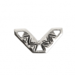 Intercalaire chevron ethnique 3 trous 10x18.5 mm argenté vieilli x1