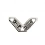 Intercalaire chevron ethnique 3 trous 10x18.5 mm argenté vieilli x1