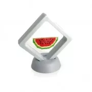 Cadre présentation 3D pour tissages de perles ou autres objets 7.5x7.5cm - Blanc