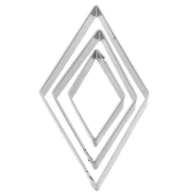 Emportes-pièces en métal pour modelage & loisirs créatifs 35 à 69 mm Losange x3