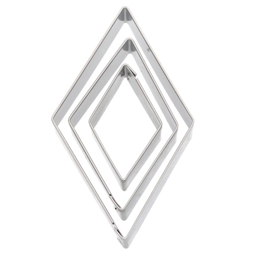 Emportes-pièces en métal pour modelage & loisirs créatifs 35 à 69 mm Losange x3