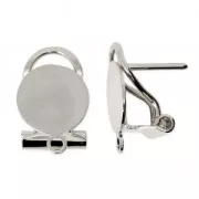 Clous d'oreilles 10mm avec anneau - clips de sécurité Omega - Placage argent finx2