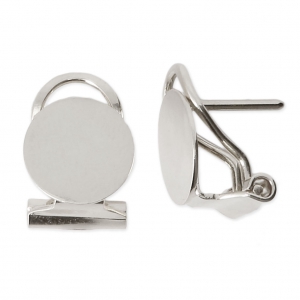 Clous d'oreilles avec clips de sécurité Omega - 10 mm Placage argent fin x2