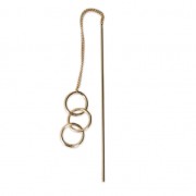 Boucles d'oreilles chaines pendantes avec anneaux 110 mm doré à l'or fin x2|raw }}