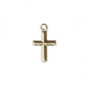 Breloque fine Croix 11x7 mm en Gold filled (or laminé) x1|raw }}