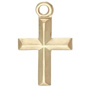 Breloque fine croix 11x7 mm - Gold filled (or laminé) x1