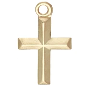 Breloque fine croix 11x7 mm - Gold filled (or laminé) x1