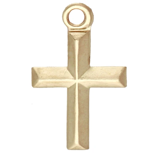 Breloque fine croix 11x7 mm - Gold filled (or laminé) x1