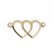 Intercalaire fin double coeur 2 anneaux 18x8.5 mm - Gold filled (or laminé)  x1